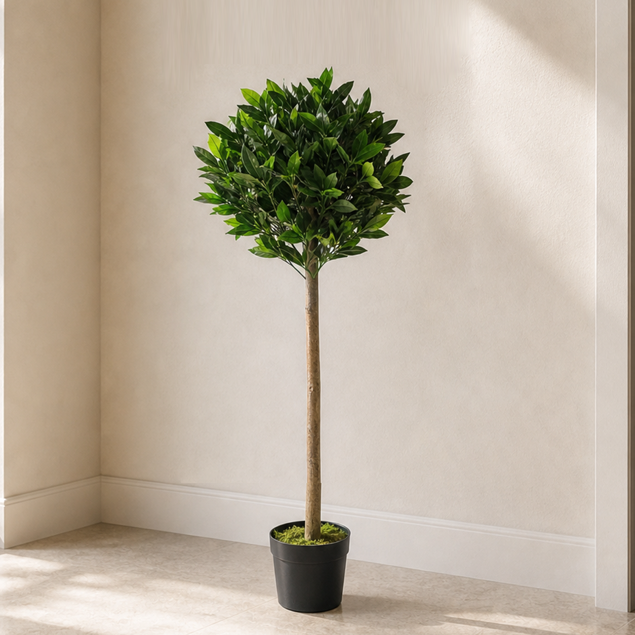 Artificial Bay Laurel Topiary Tree Green 120cm Trunk