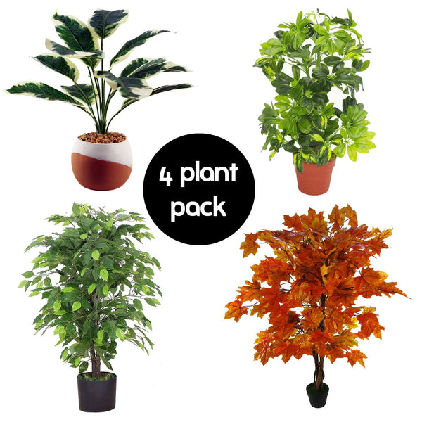 Pack of 4 Artificial Plants and Trees