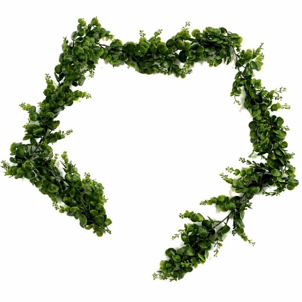 Pack of 6 x 180cm Artificial Eucalyptus Style Green Garland Hanging Decoration