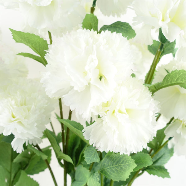 Artificial Flowers White Carnation Stem - 4 Flowers 70cm