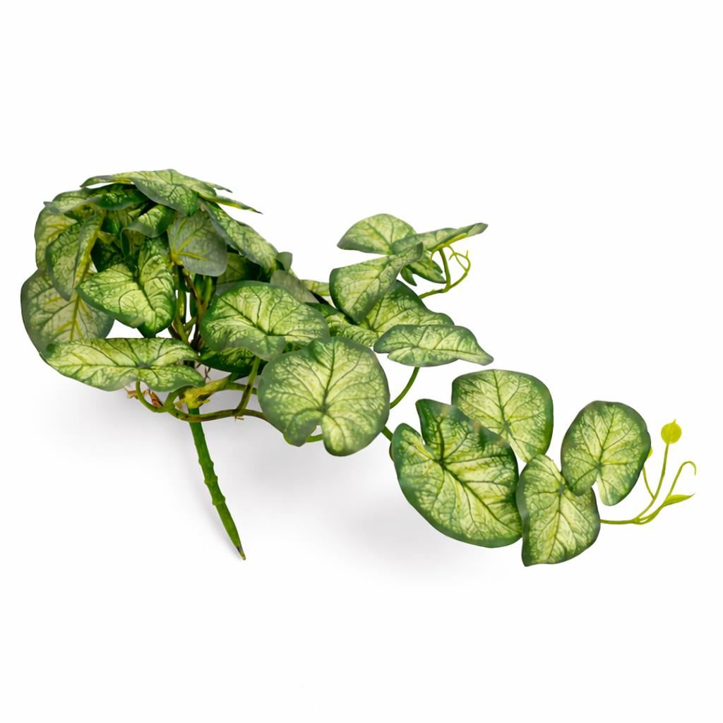 Pack of 6 x 25cm Artificial Trailing Variegated Caladium Vine Plant Dark Green