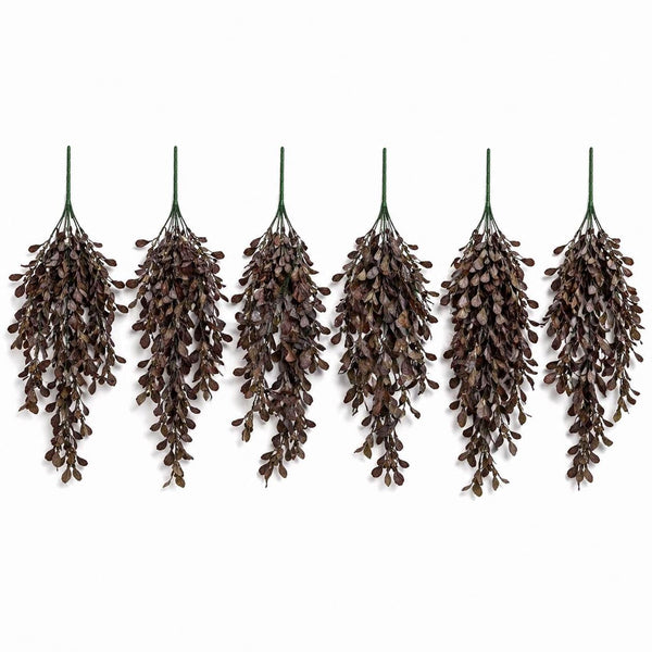 Pack of 6 x 70cm Artificial Trailing Leaf Spray Stem - Dusty Purple