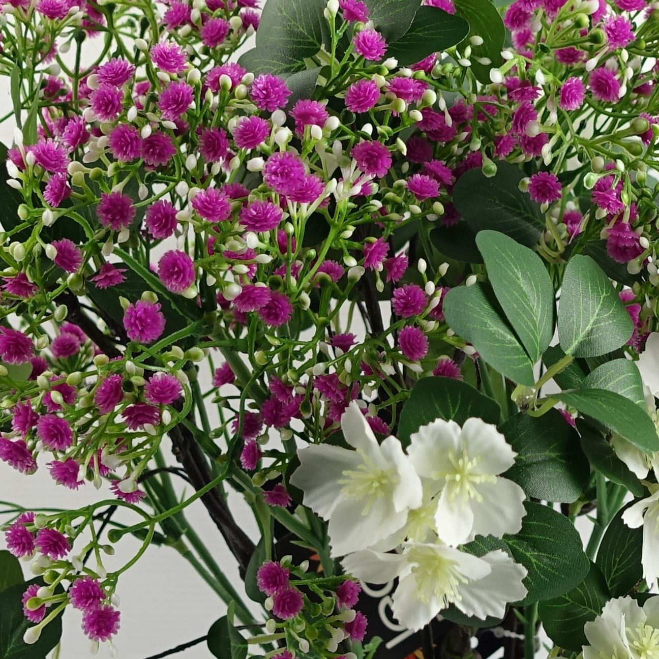 Pack of 6 x 60cm Flower Foliage Spray - White - Premium Quality