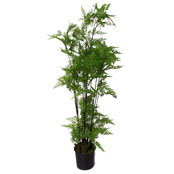 Artificial Tree Moss Fern Silver Planter 150cm