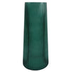 Glass Vase Green Ridged Glass Vase 28cm Botanik