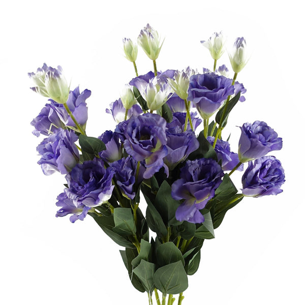 Pack of 6 x 80cm Artificial Purple Wild Rose Stem - 36 Flowers - Premium Quality