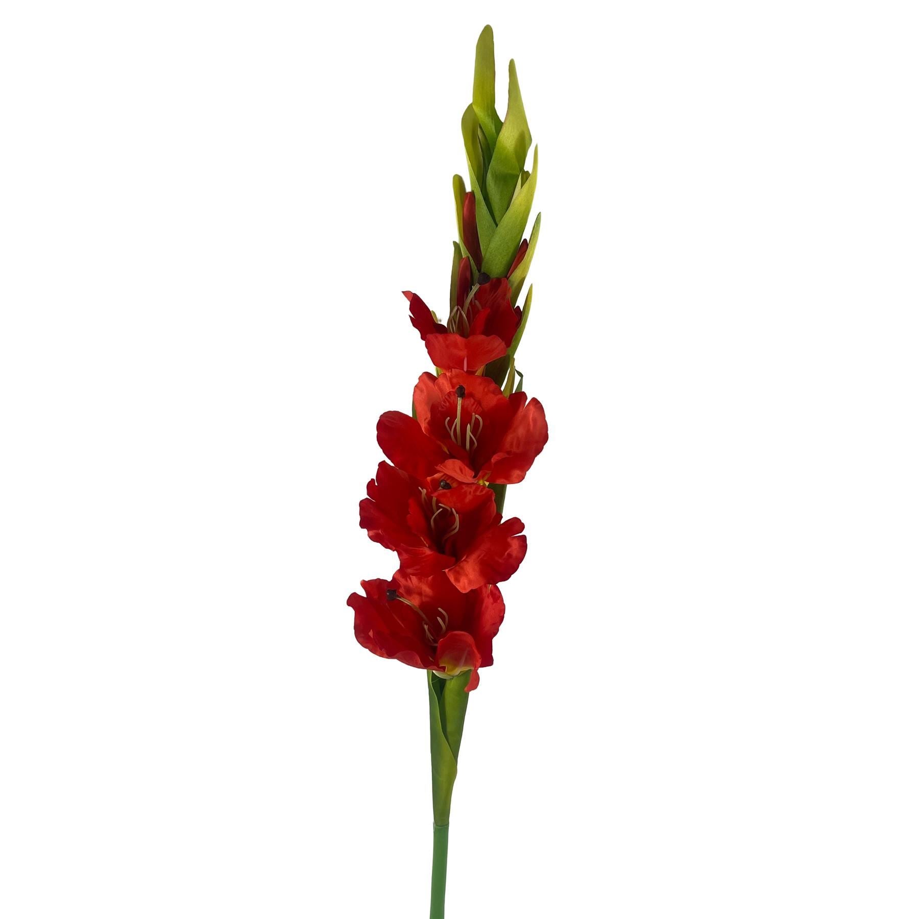 Pack of 6 x 115cm Artificial Orange Gladioli Stem - Premium Quality