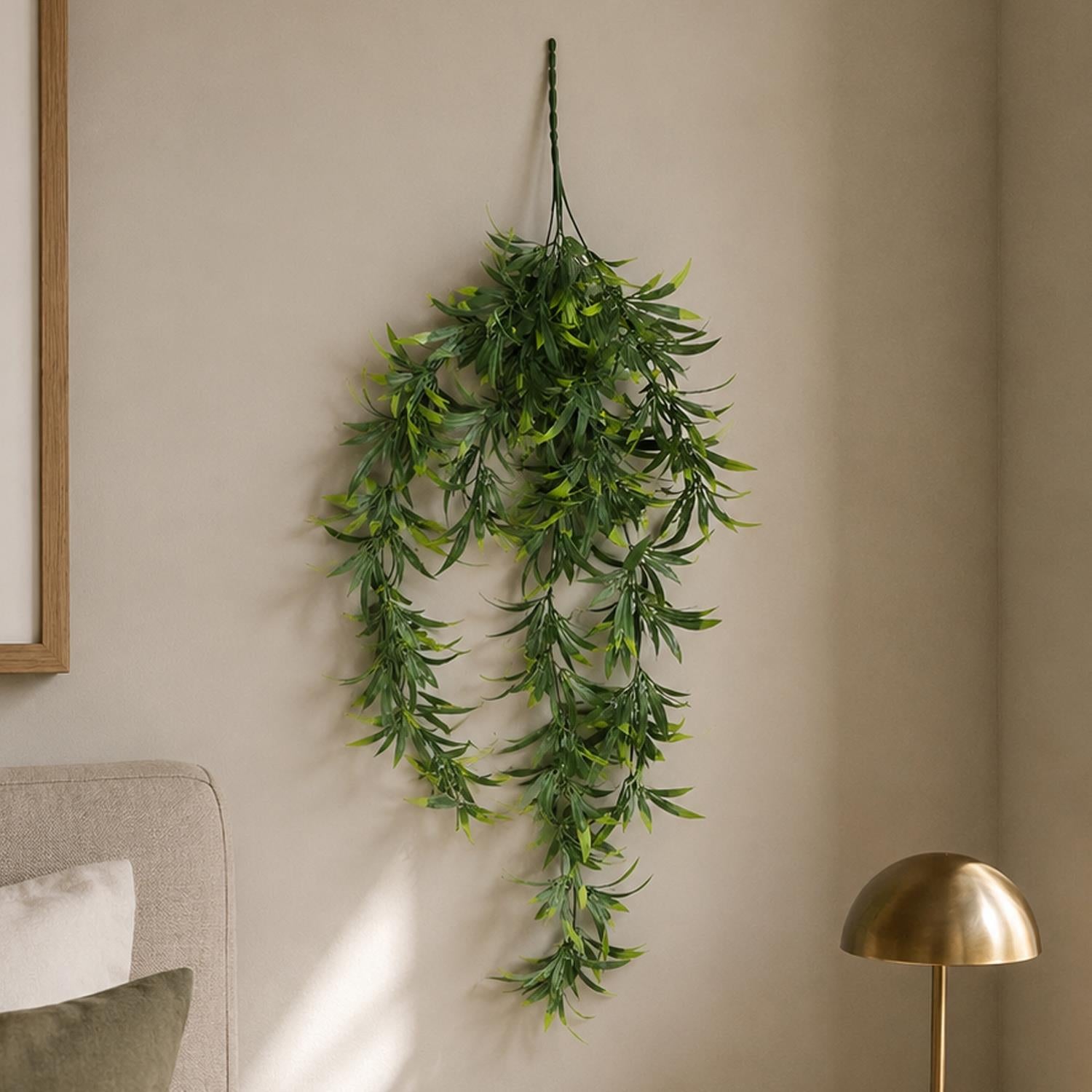 Pack of 6 x Hanging UV and Fire Resistant Artificial Fronded Thyme Plant 70cm - Premium Quality