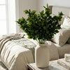 Pack of 6 x 75cm Artificial Green Leaf Foliage Bush Stem