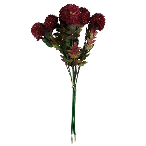 Pack of 6 x 70cm Large Ball Dahlia Artificial Flower Stem Pink