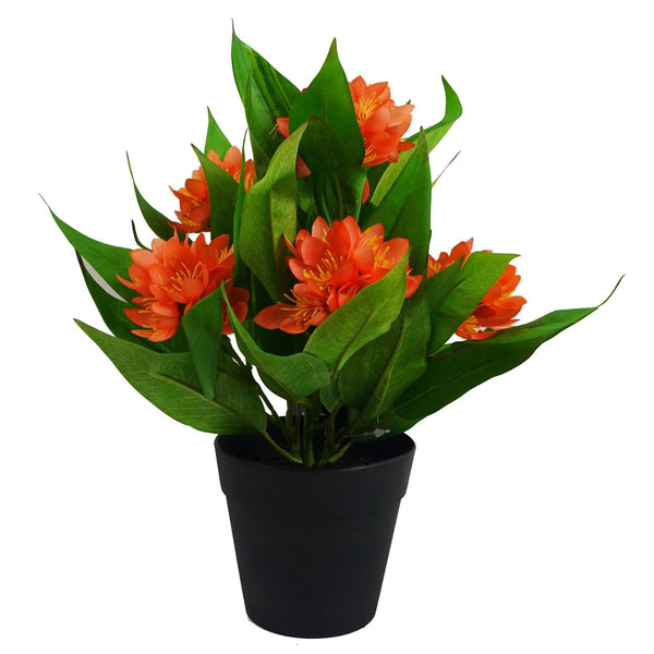 3x 18cm Artificial Freesia Plants Pink, Orange, Yellow Flowering - Premium Quality