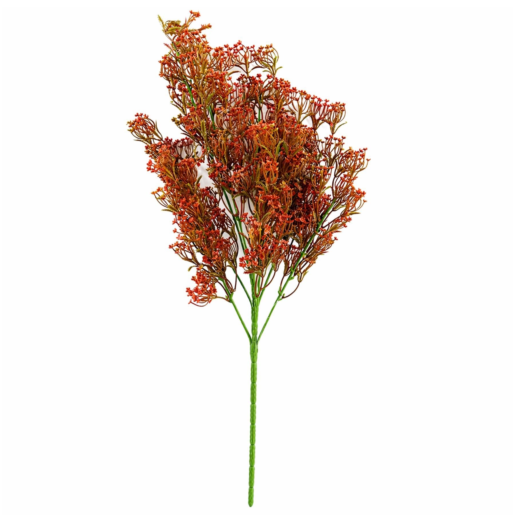 Pack of 6 x 75cm Artificial Coral Berry Spray Bush Stem