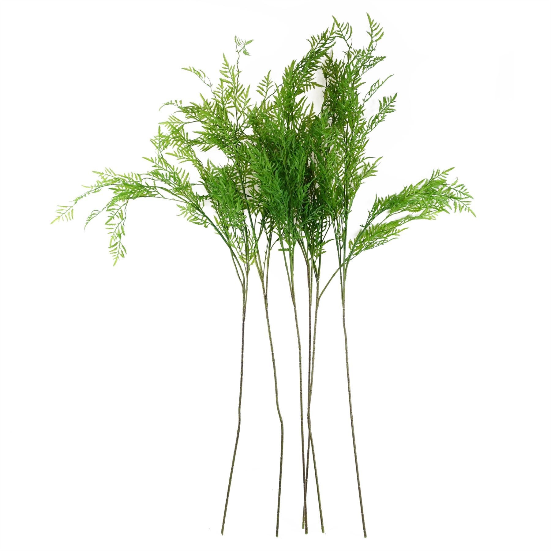Pack of 6 x 120cm Artificial Boston Fern Stem Filler - Premium Quality