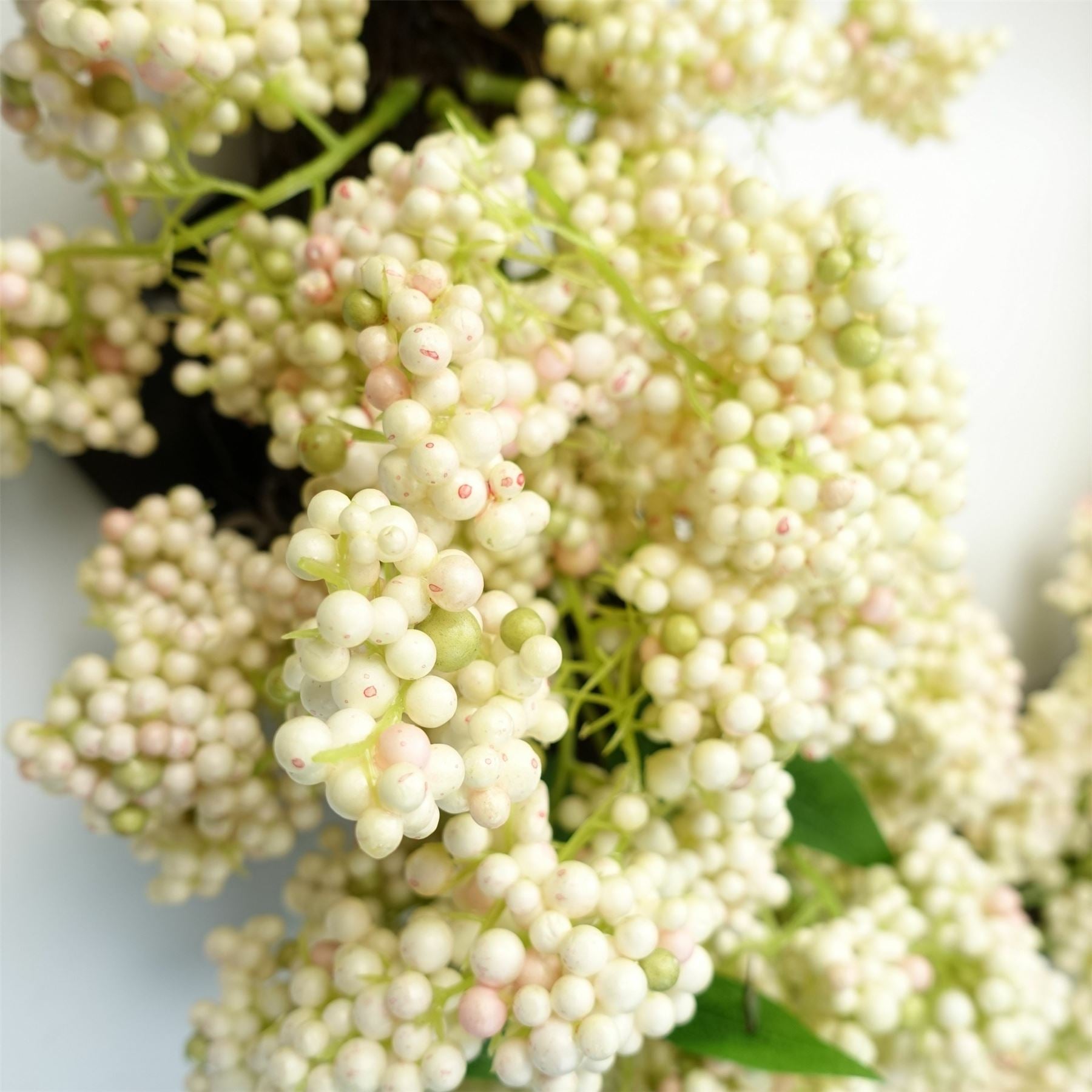 Artificial Hanging White Berry Wreath Botanik