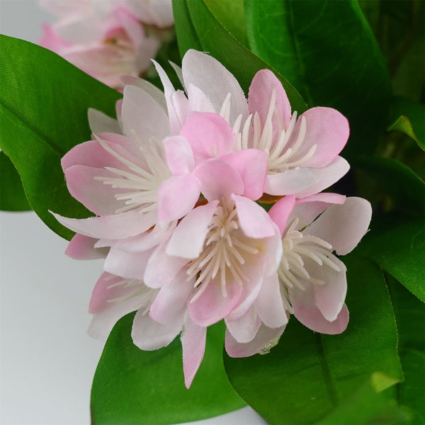 Leaf Design 18cm Artificial Freesia Plant Light Pink Flowering