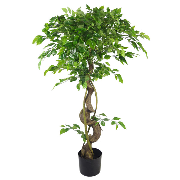 Artificial Japanese Fruticosa Tree Twisted Ficus 120cm Leaf Design UK Botanik