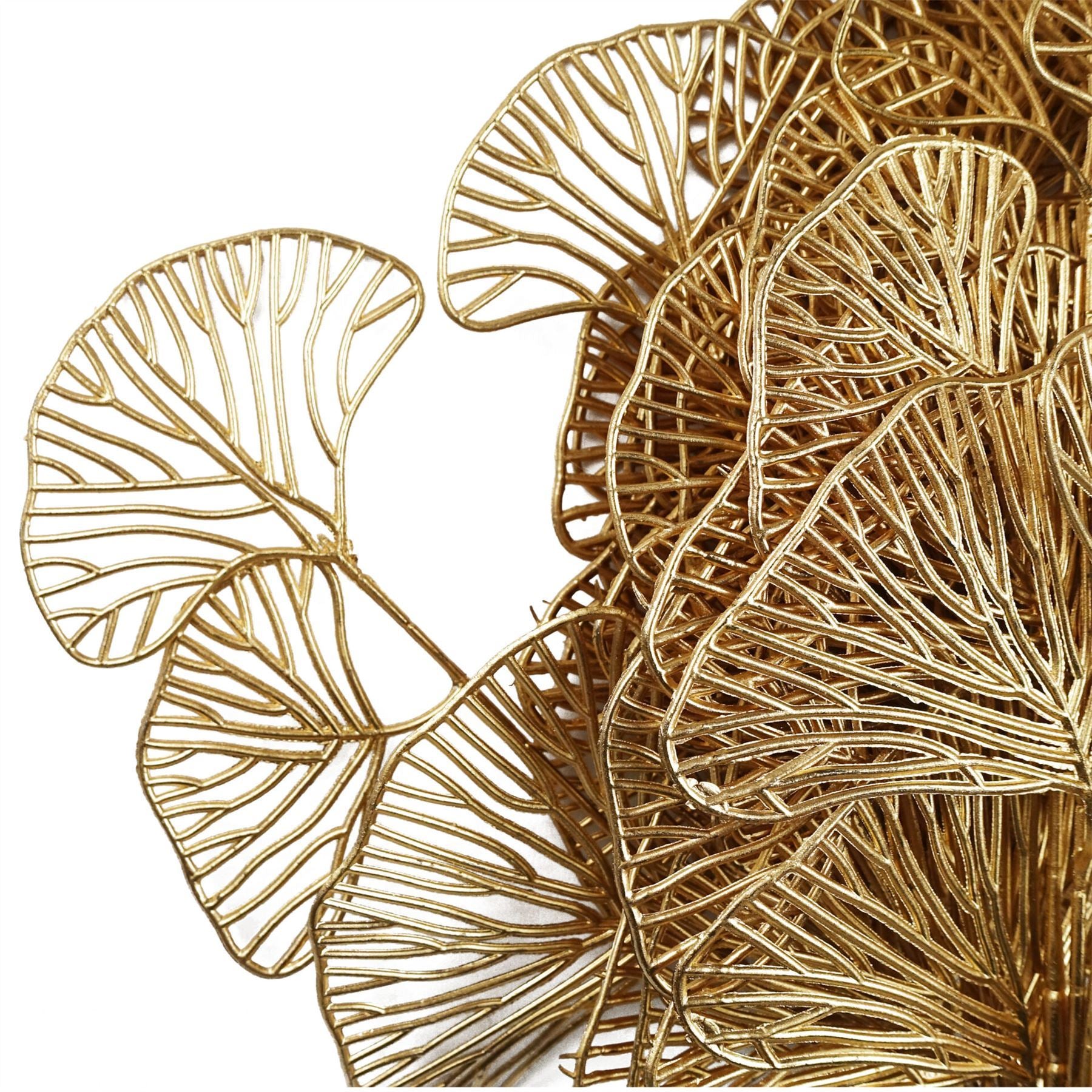Pack of 6 x 65cm Golden Leaves Flower Arrangement Decoration - Premium Quality