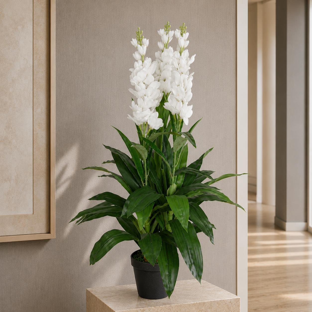 Artifical Orchid Plant 100cm White 100cm Plants Flowers