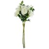 Pack of 6 x Artificial Flowers White Rose Stem - 3 flowers 80cm