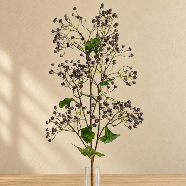 86cm Artificial Blue Daphne Berry Spray