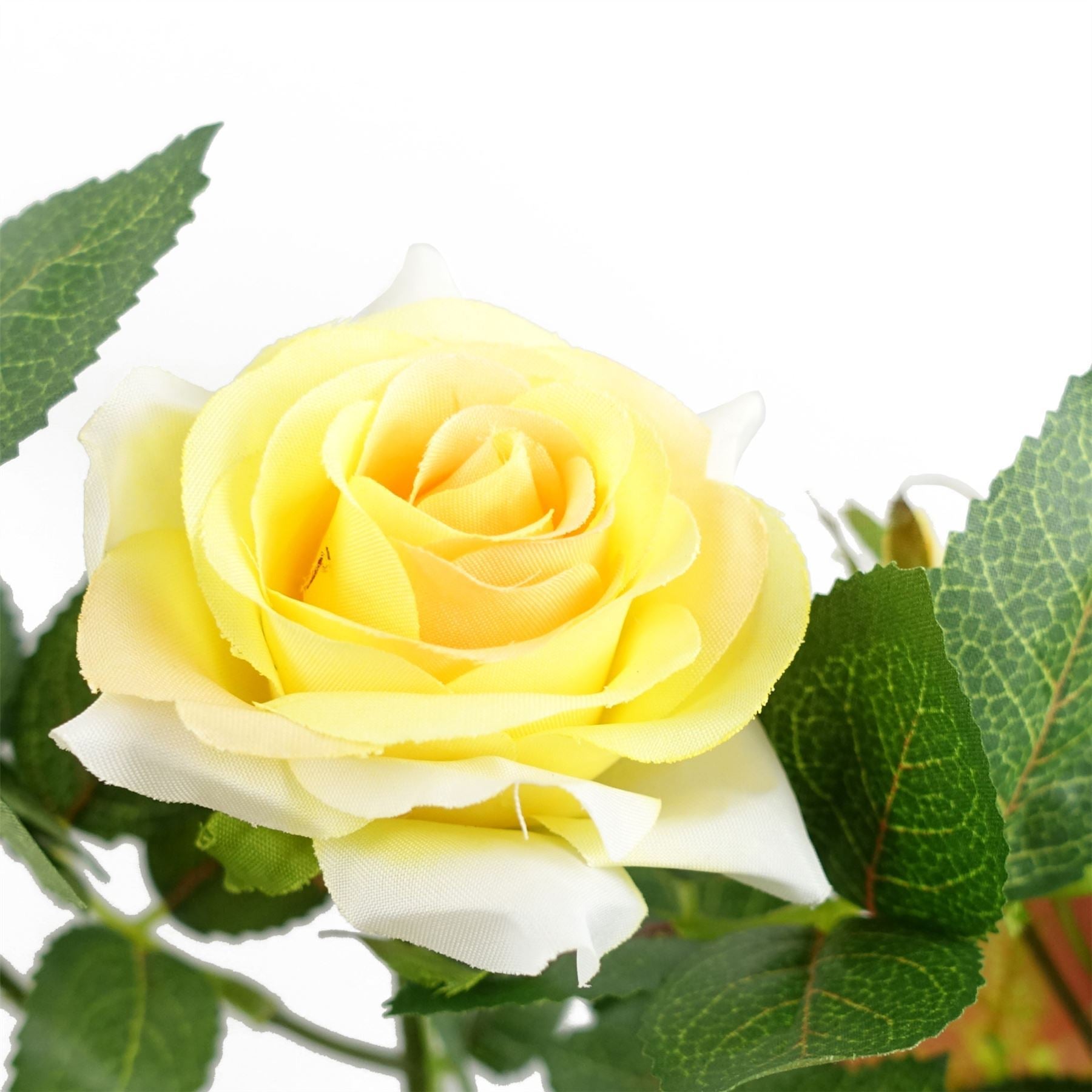 50cm Artificial Yellow Rose Plant - Premium Quality