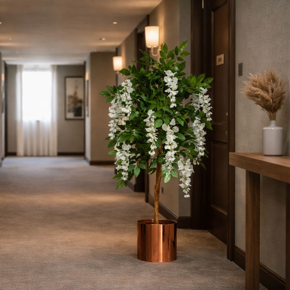 Artificial Wisteria Tree White 130cm Trunk