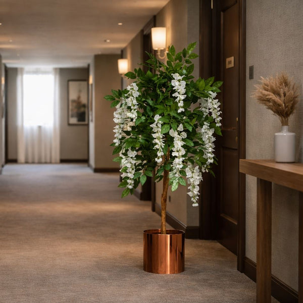 Artificial Wisteria Tree White 130cm Trunk