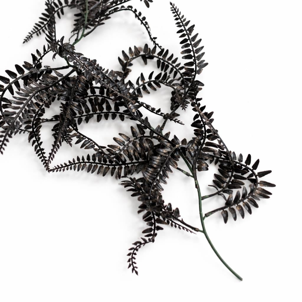 Pack of 6 x 180cm Black Artificial Fern Garland Hanging Foliage Decoration - Premium Quality