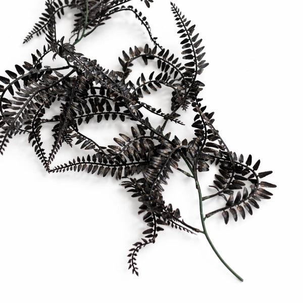 Pack of 6 x 180cm Black Artificial Fern Garland Hanging Foliage Decoration - Premium Quality
