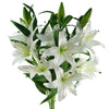 Pack of 6 x Artificial Flowers Large White Lily Stem - 3 Flowers 100cm