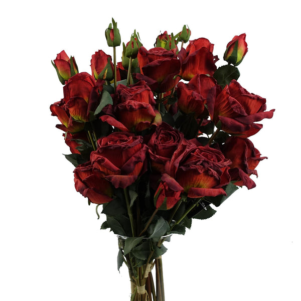 6 x Red Rose Artificial Flowers