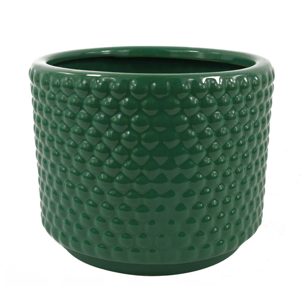 Ceramic Plant Pot Planter Green Dots 15 x 15 x 12.5cm