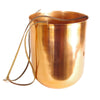 Copper Hanging Planter Leather Straps Modern Contemporary 18 x 22cm