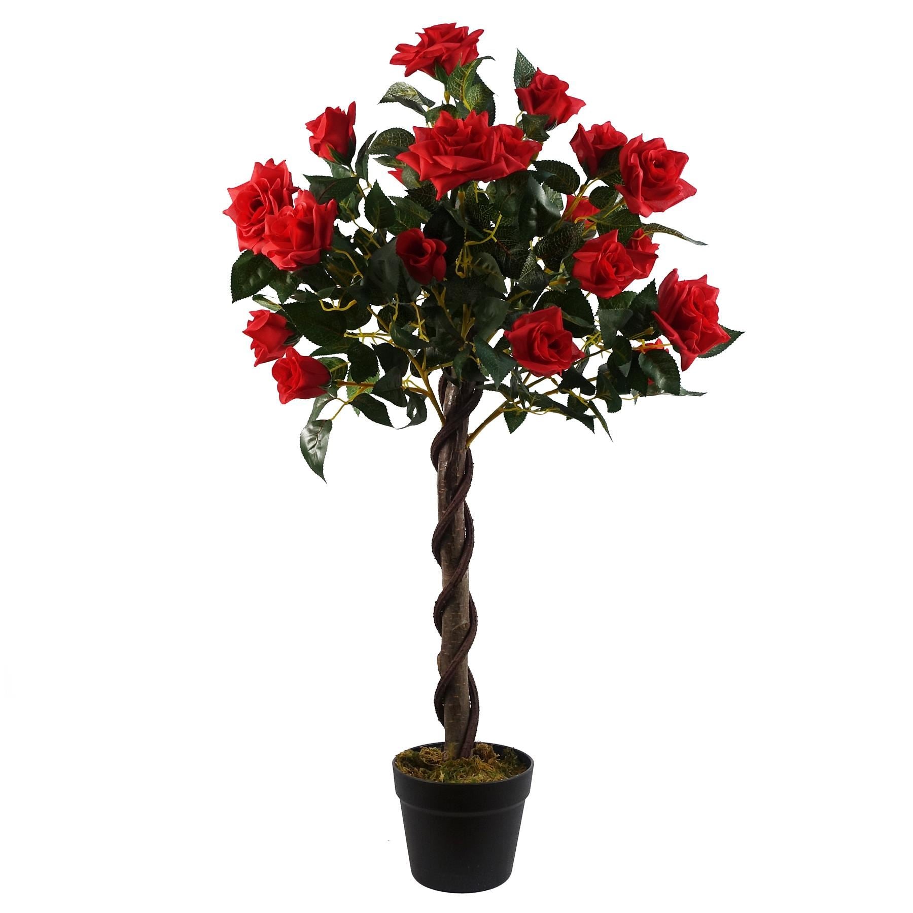 Artificial Red Rose Tree Wedding Twisted Vine Detail 90cm (3ft) - Premium Quality