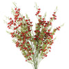 Pack of 6 x 100cm Artificial Foliage Stem with Small Flowers - Red - Premium Quality