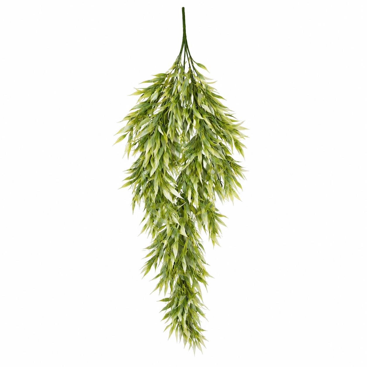 Pack of 6 x 80cm Italian Ruscus Hanging Plant with Realistic Foliage - Light Green