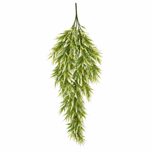 Pack of 6 x 80cm Italian Ruscus Hanging Plant with Realistic Foliage - Light Green
