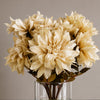 Pack of 6 x 55cm Dahlia Flower Stem - Dusty Cream - Premium Quality