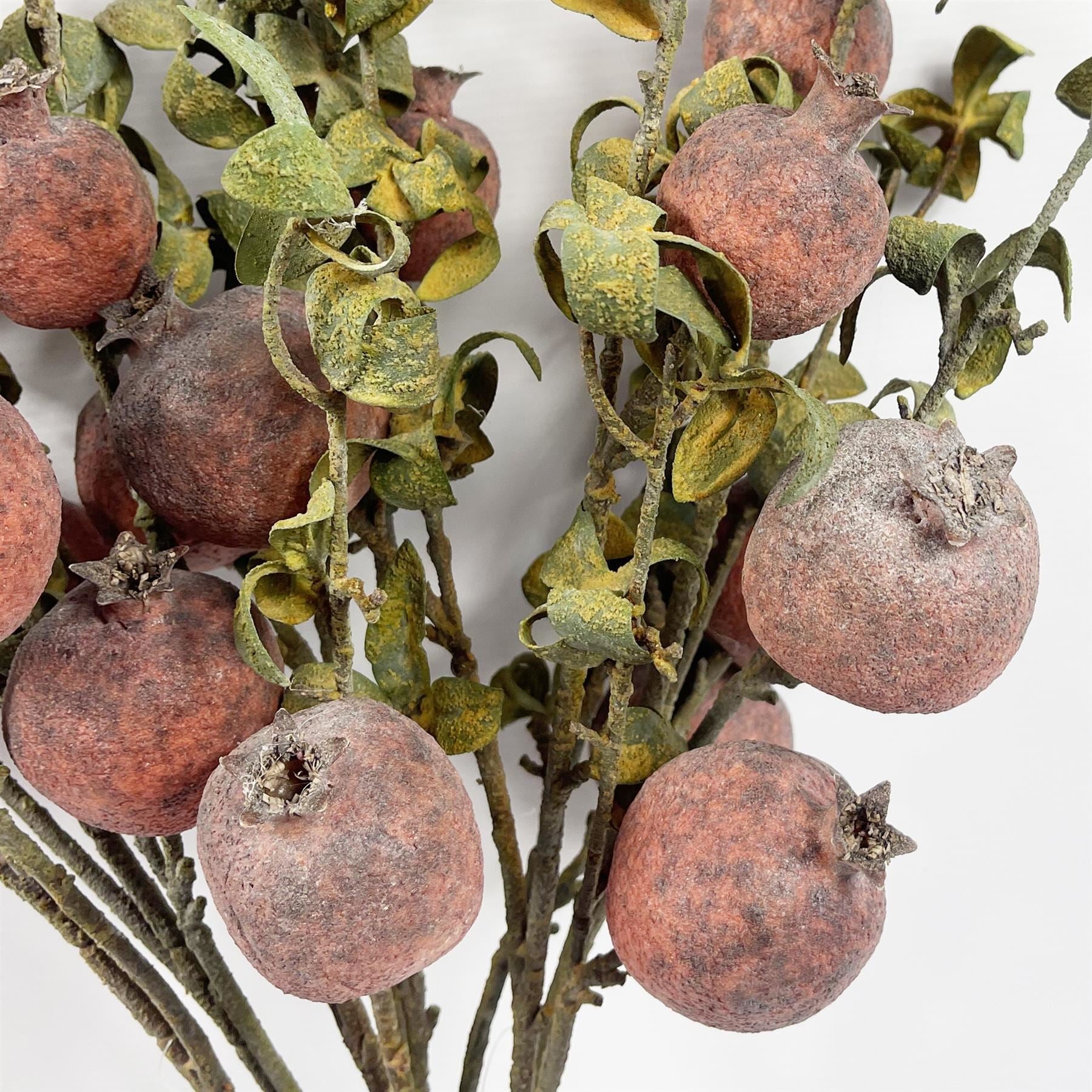 Pack of 6 x 75cm Artificial Pomegranate Stem Artificial Red - Premium Quality