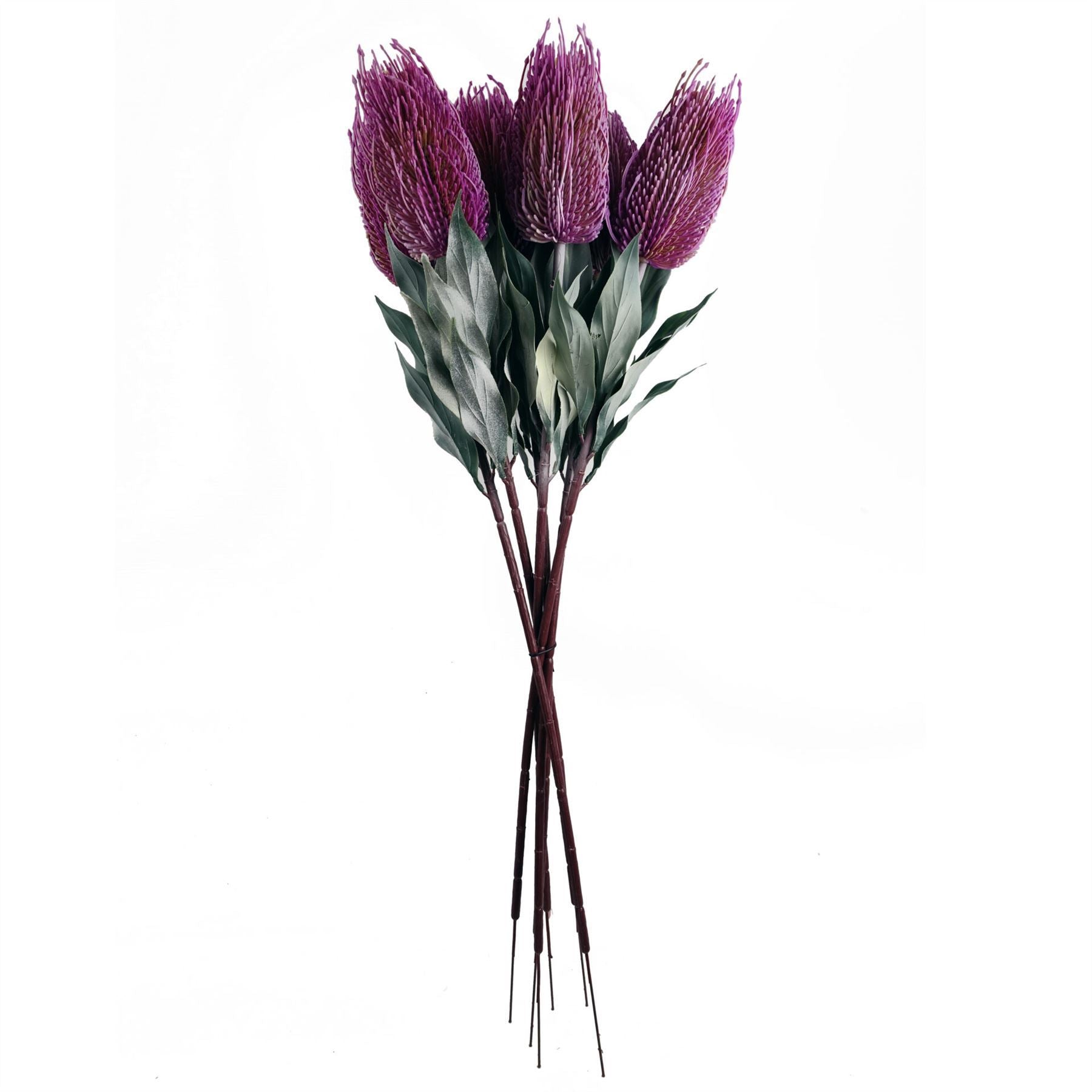 Pack of 6 x 75cm Banksia Menziesii Pink Flower Stem Artificial - Premium Quality