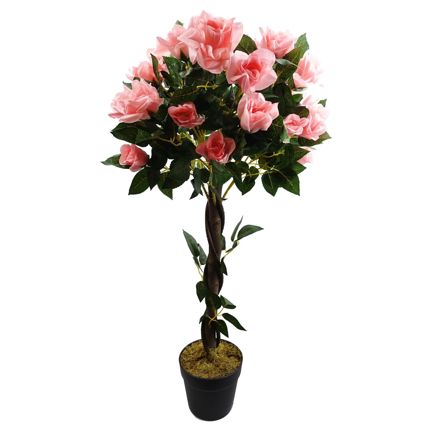Artificial Pink Rose Tree Wedding Twisted Vine Detail 90cm (3ft) - Premium Quality