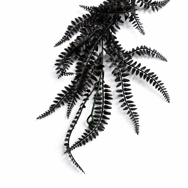 Pack of 6 x 180cm Black Artificial Fern Garland Hanging Foliage Decoration - Premium Quality
