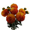 6 x Dhalia PomPom Artificial Flowers Orange