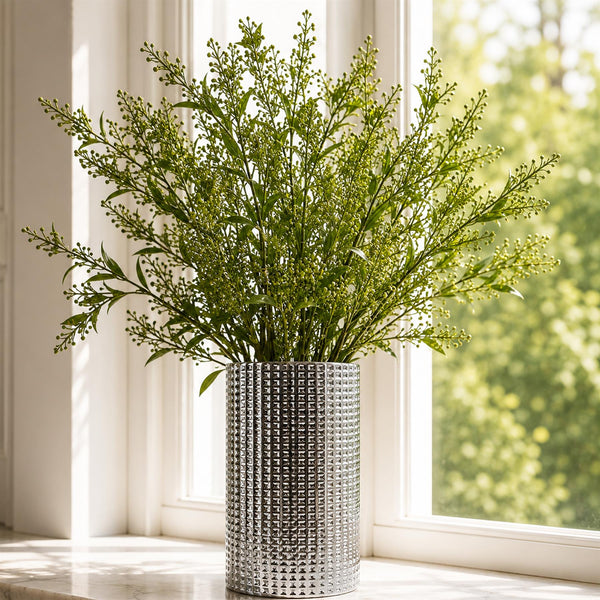 Pack of 6 x 96cm Artificial Green Leaf and Seed Foliage Sprays