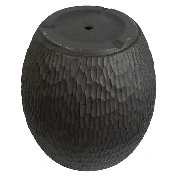 43cm Inoke Embossed Large Grey Composite Planter Plant Pot