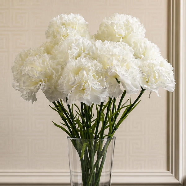 Pack of 6 x 57cm White Carnation Artificial Flowers