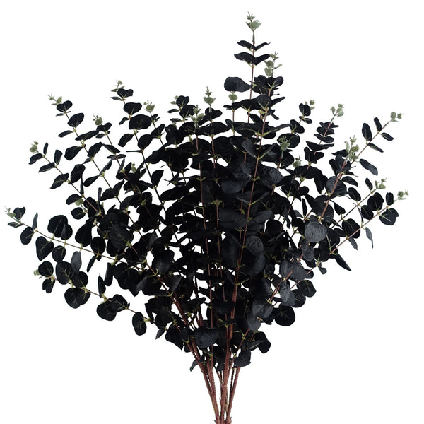 Pack of 6 x 80cm Black Eucalyptus Foliage Stem - Premium Quality