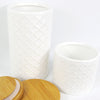 Ceramic Storage Jars Kitchen Canisters Lids Cream 18cm Set 2