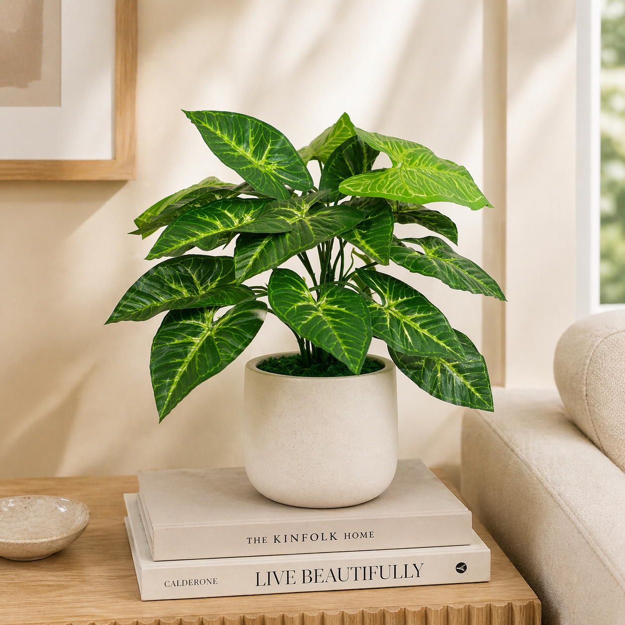 45cm Artificial Taro Plant - 45cm Dark Taro
