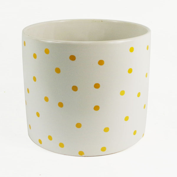 Ceramic Plant Pot Planter Gold Dot 15 x 15 x 18cm